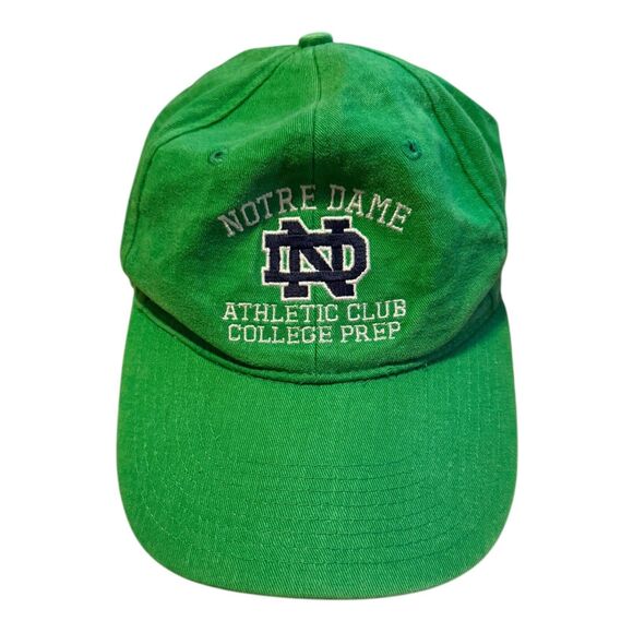 ND Notre Dame College Prep Green Hat Cap adjustable Hook And Loop Strapback - Picture 1 of 8